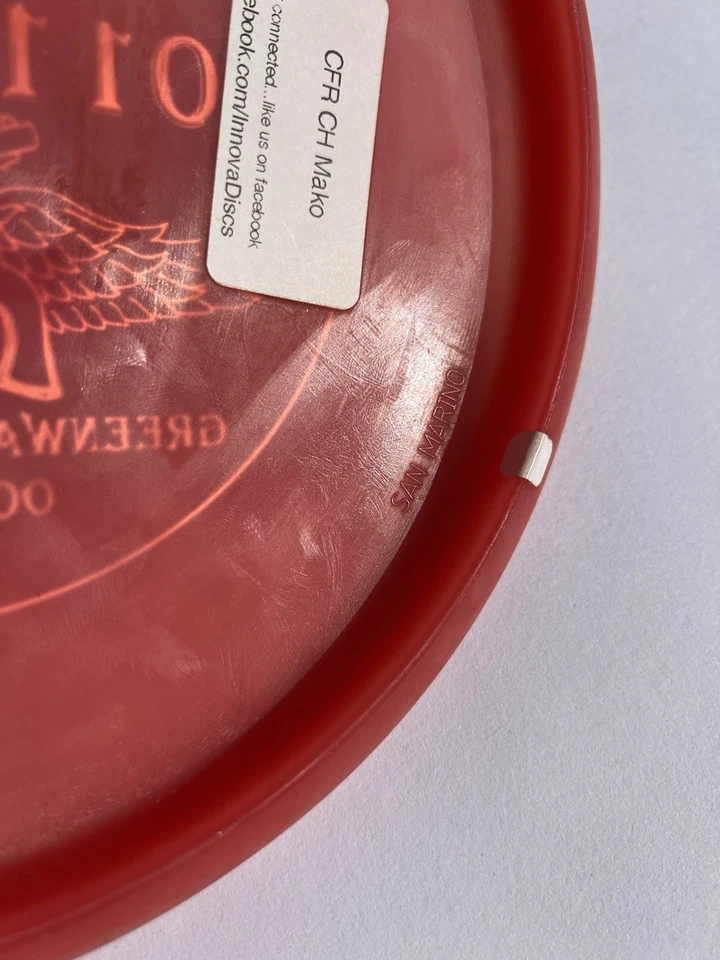 Innova Champion Mako - 2011 San Marino Tacky/Chalky непрозрачный больше не издающийся трудно найти - красный 177 г - Изображение 3 из 4