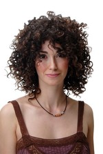 Perücke Damenperücke gelockt voluminös Korkenzieherlocken Braun Mix Karibik Afro