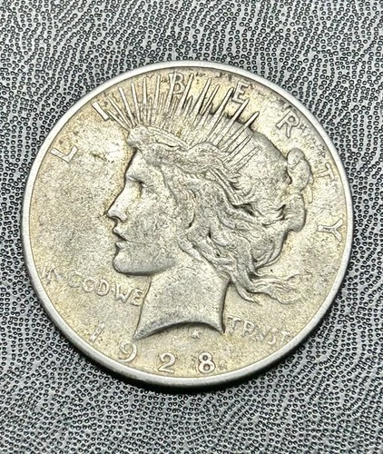 1928- S Peace Silver Dollar $1 Low Mintage 90% Silver Coin VF Condition SemiKey