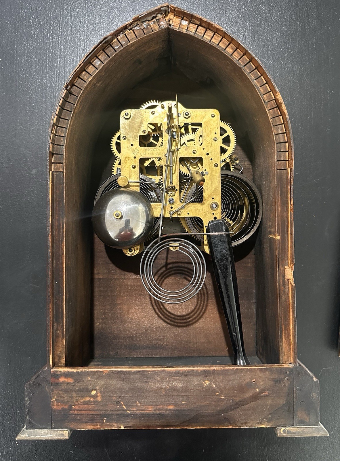Antique Seth Thomas Cathedral Gothic 1900s Bell Mantle Chime Clock ...