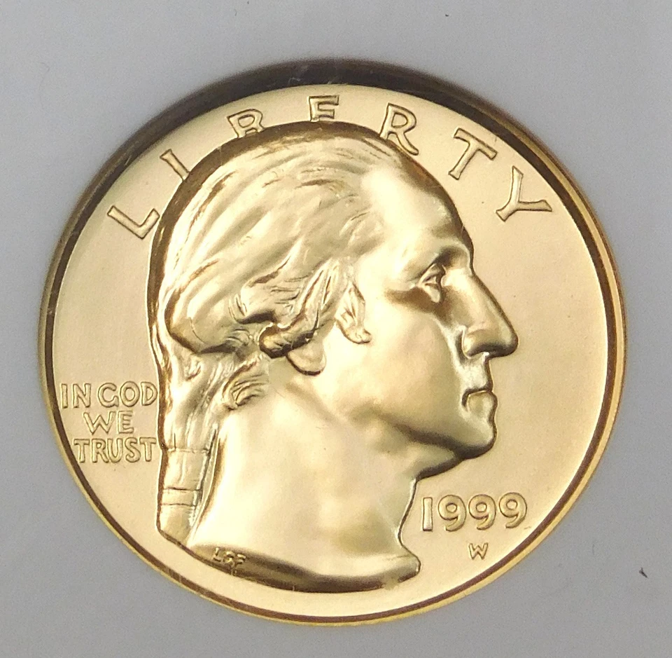 1999 W $5 Gold Washington NGC MS70 almost 1/4 oz Gold Small Mintage #K368 - Image 2 of 4