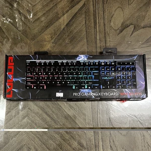 LVLUP Pro Gaming Keyboard Illuminated Backlit Black Russian QWERTY Layout