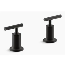 Kohler T14429-4-BL Purist Lever Handles for Tub Faucet, Deck/Wall Mounted, Black