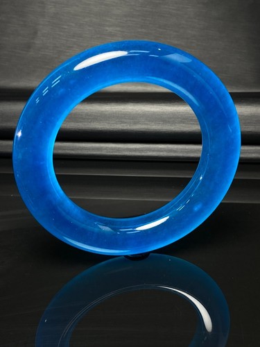 Zertifiziert Natürliche Qualität AAA Eisblau Burmesische Jade Jadeit Armband Armreif 60MM - Bild 9 von 12
