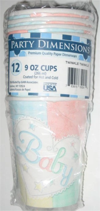 Party Dimensions Baby Birthday Heart Twinkle 9oz Cup Pack - Made In The USA - (1 - Image 4 of 4