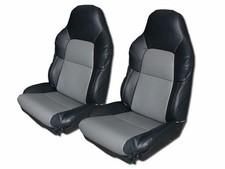 For Chevy Corvette Standard C4 1994-1996 Blackgrey Leather-like Seat Cover For Chevy Corvette Standard C4 1994-1996 Blackgrey Leather-like Seat Cover