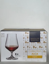 Crystalite Bohemia 10 oz Cognac glasses set of six.