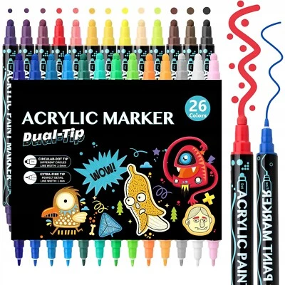 Acrylstifte für Steine Wasserfest 26 Farben Stifte Steine Bemalen Multimarker DE - Bild 1 von 4