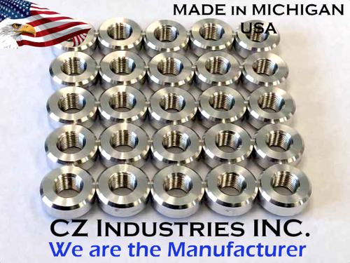 1/4 NPT QTY:2 ALUMINUM FEMALE WELD ON / WELD IN FLANGE FITTING BUNG, 1/4-18