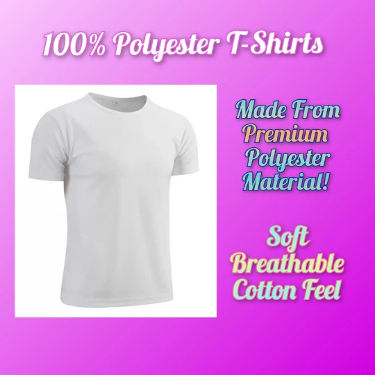 100 polyester white t shirts