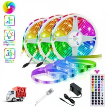 100ft 50ft LED Strip Lights For Room TV PC Back Light 5050 RGB Bluetooth APP USB