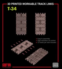 1/35 Rye Field 3D Printed Workable Track Links for T-34 #2023