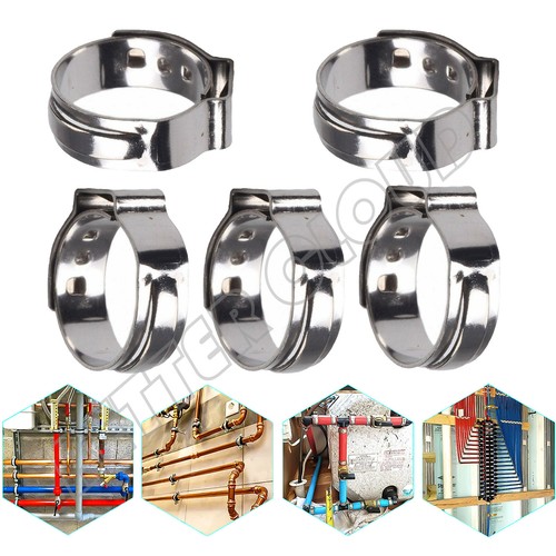 1/2 inch PEX Stainless Steel Clamp Cinch Rings Crimp Pinch Fitting 40 pcs