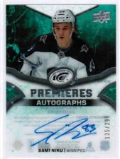 18/19 2018 UD ICE UPDATE SAMI NIKU IPA-SN PREMIERES RC AUTO /299 WINNIPEG JETS