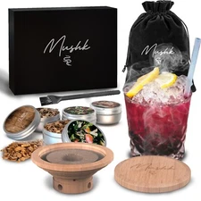 Cocktail Smoker Kit - 4 Flavoured Wood Chips, Old Fashioned Smoker Kit for Drink