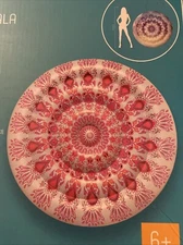 Mandala Round Circle Pool Float 58” x 9" Red White NEW