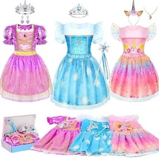 Princess Dress Up Clothes for Little Girl Princess Costume Gift Set, Princess Dr
