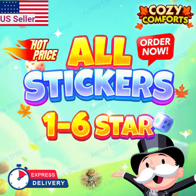 Monopoly Stickers GO 1 - 6  (GOLD STICKERS AVAILABLE) CHEAPEST SUPER FAST 24/7