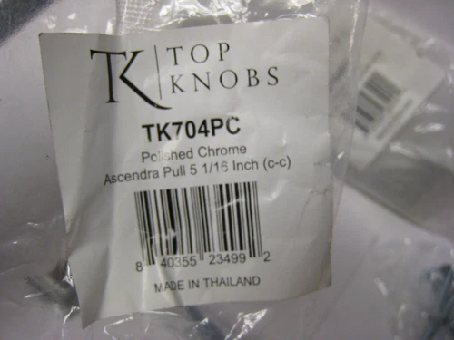 2  Top Knobs Transcend Ascendra Pull 5 1/16" (128mm) CTC Polished Chrome TK704PC - Picture 5 of 6