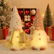 2PCS 11inch Light Up Christmas Gnomes Holiday Gnomes for Indoor Christmas Decor