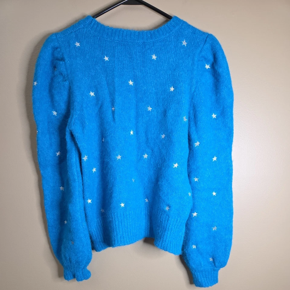 Generation Love Sweater Teal Silver Angelina Star Xs  Wool Blend Very Soft - Image 4 of 4