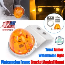 Watermelon Frame Bracket Angled Mount Billet Clamp & Amber Watermelon Light USA