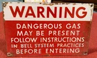 VINTAGE BELL SYSTEM DANGEROUS GAS PORCELAIN SIGN