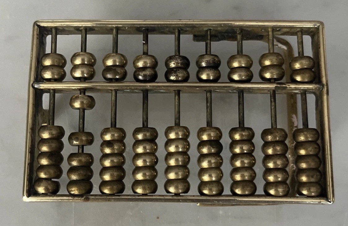 Vintage Super Cool Solid Brass Working Abacus Bel… - image 1