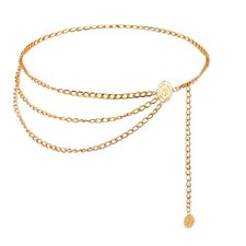 Multilayer Metal Waist Chain, Gold Chain Belt for Women Adjustable Body Waist...
