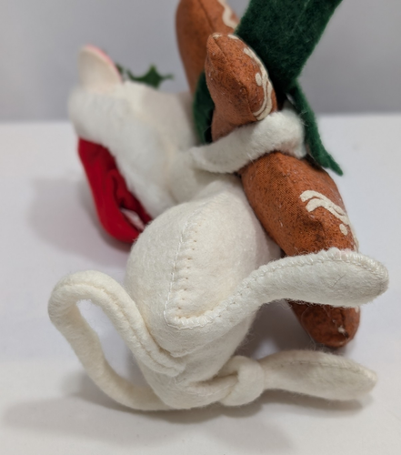 Annalee Puppen 6 Zoll Maus mit Lebkuchenmann Schal Nikolausmütze Weihnachten - Bild 3 von 3