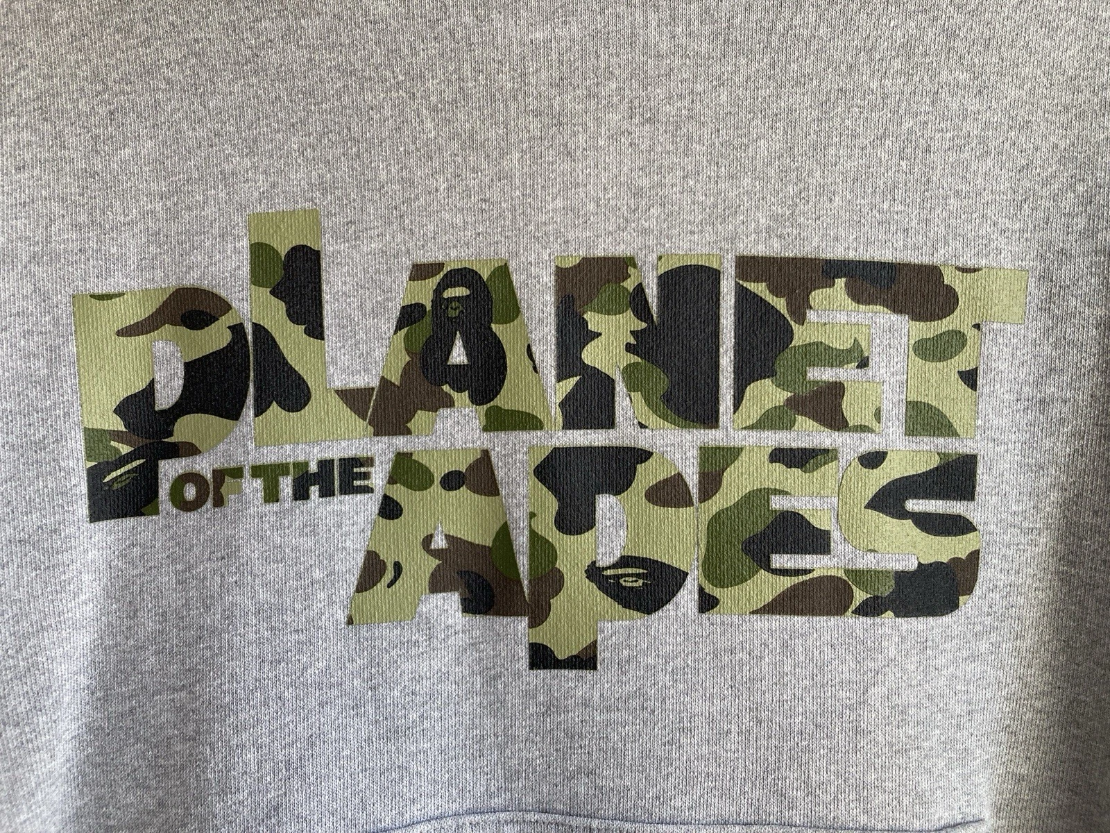 A BATHING APE (BAPE) Felpa con cappuccio Bape X Planet Of The Apes grigia rara