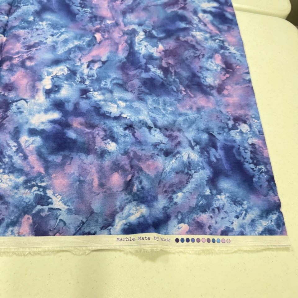 moda cotton quilting fabric purple tie dye marble mate 35x43 1 yard - Image 3 of 4