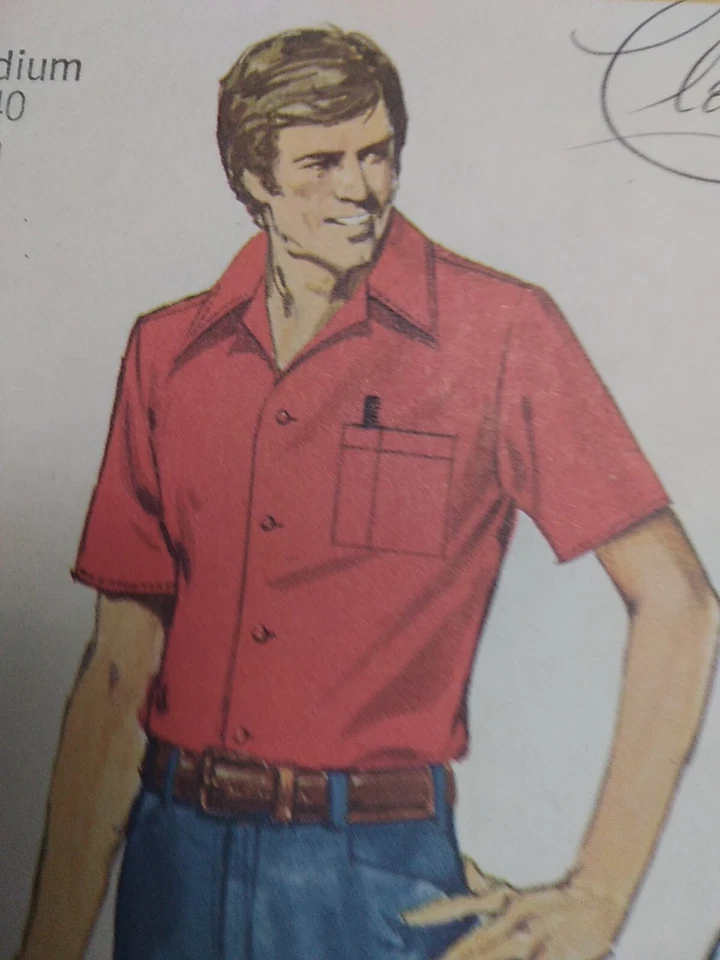 Shirt Sports Mens M 38 40 Simplicity 6368 Sewing Pattern FF VTG Jiffy Easy Fast - Image 3 of 4