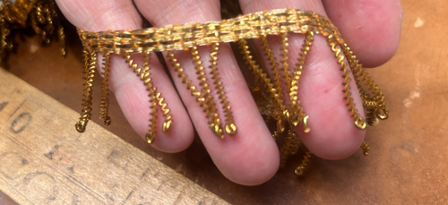 vintage metallic 1" gold boullion fringe 1yd made in France - Picture 2 of 7