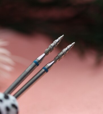 Nagel Bohrer Diamant 2,1 mm Tornado mittelblau Flamme Nagelhaut Maniküre 1 Stück