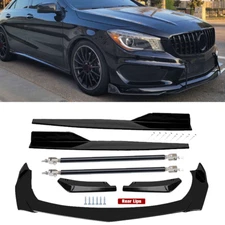 Front Rear Bumper Lip Spoiler Splitter Body Kit Side Skirt For Mercedes-Benz