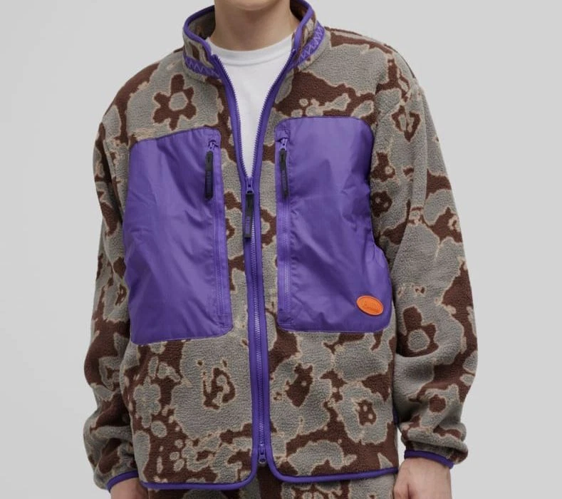 $155 Puma Men's Purple Multi x P.A.M. Camo Polar Fleece Jacket Coat Size M
