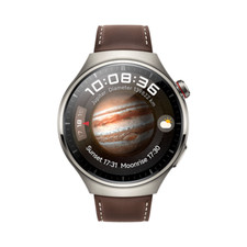 Image of Huawei Watch 4 Pro Titanium Case Dark Brown Leather Strap
