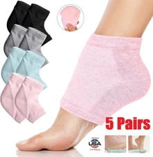 5Pairs Silicone Gel Socks Moisturizing Heel Socks Cracked Heel Care Repair Socks