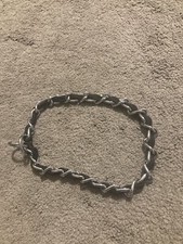 Black Dog Collar Sturdy Stainless Steel Metal Choke Chain Large - 23  Inches