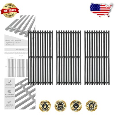 Heavy-Duty 17'' Char-Broil Infrared Grill Grates - 3-Pack Cast Iron Replacement