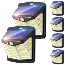 1-8Pack 128 LED Solar Motion Sensor Lights Outdoor Waterproof Security Wall Lamp