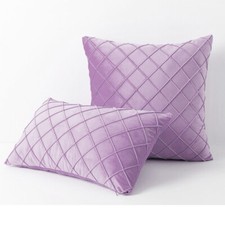 Cushion Cover 16" 18" 20" 22" 24" Velvet Checked Pillow Case Home Sofa Decor UK