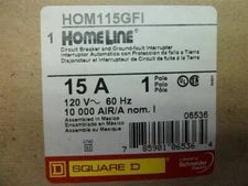 1  SQUARE D HOMELINE HOM115GFI HOM115GFIC 15A GFCI CIRCUIT BREAKER