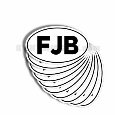 FJB White Ovals - Lets Go Brandon Stickers Biden 10 Pack of Decals 3 INCH - MINI