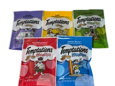 5 Packs Temptations @ Irresistable Treats for Cats 5 Delicious Flavors  1oz Each