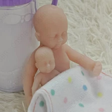 2PCS Cute Mini Reborn Baby Dolls 1.9-3.9inch Full Body Silicone Sleeping Baby US