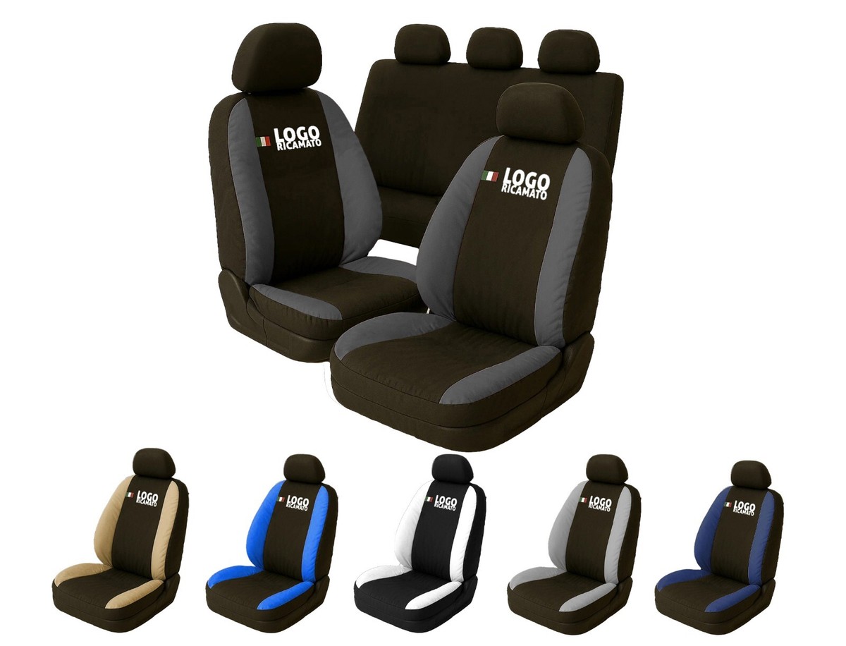 Coprisedili Per Citroën C1 - Set Completo Anteriore/posteriore, Made In Italy, Nero/blu - Foto 5