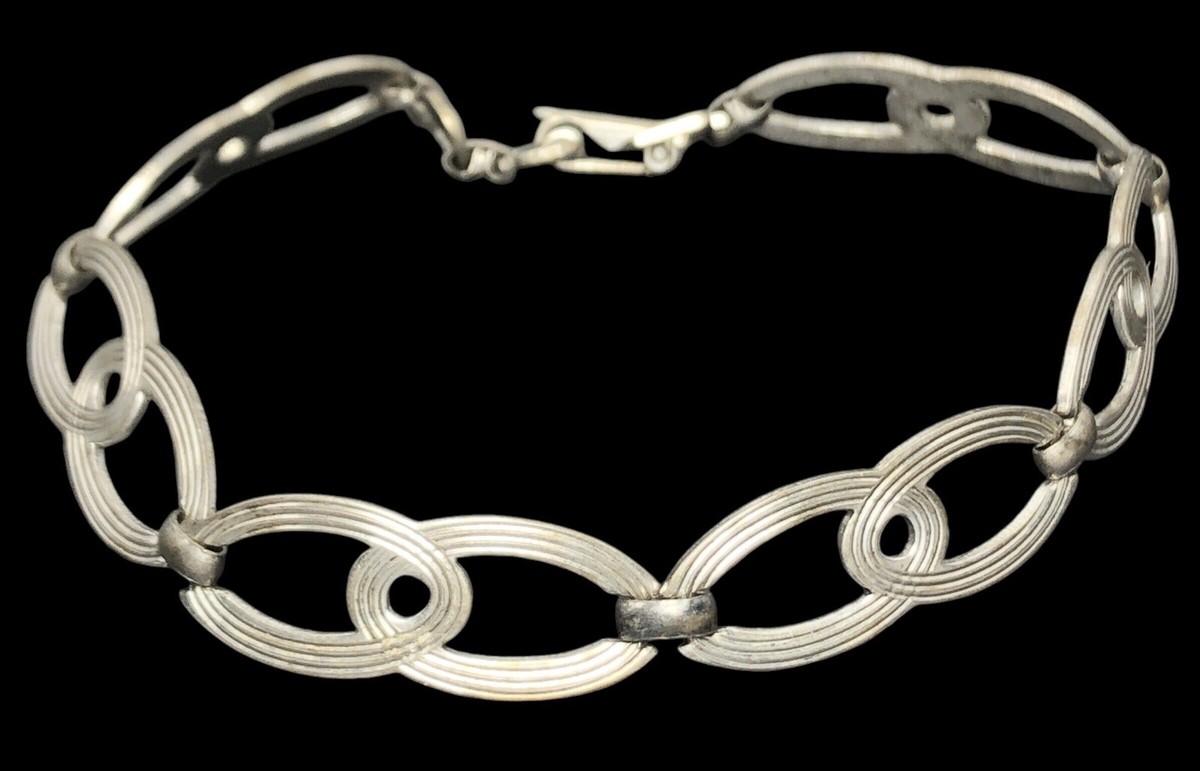 VTG WRE W.E.RICHARDS Sterling Silver Infinity Oval LINK 9.2 VTG WRE W.E.RICHARDS Sterling Silver Infinity Oval LINK 9.2
