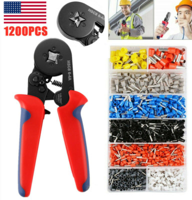 1200PCS Connectors Cord Wire Crimp Cable Pin End Bootlace Ferrule Terminals Kit